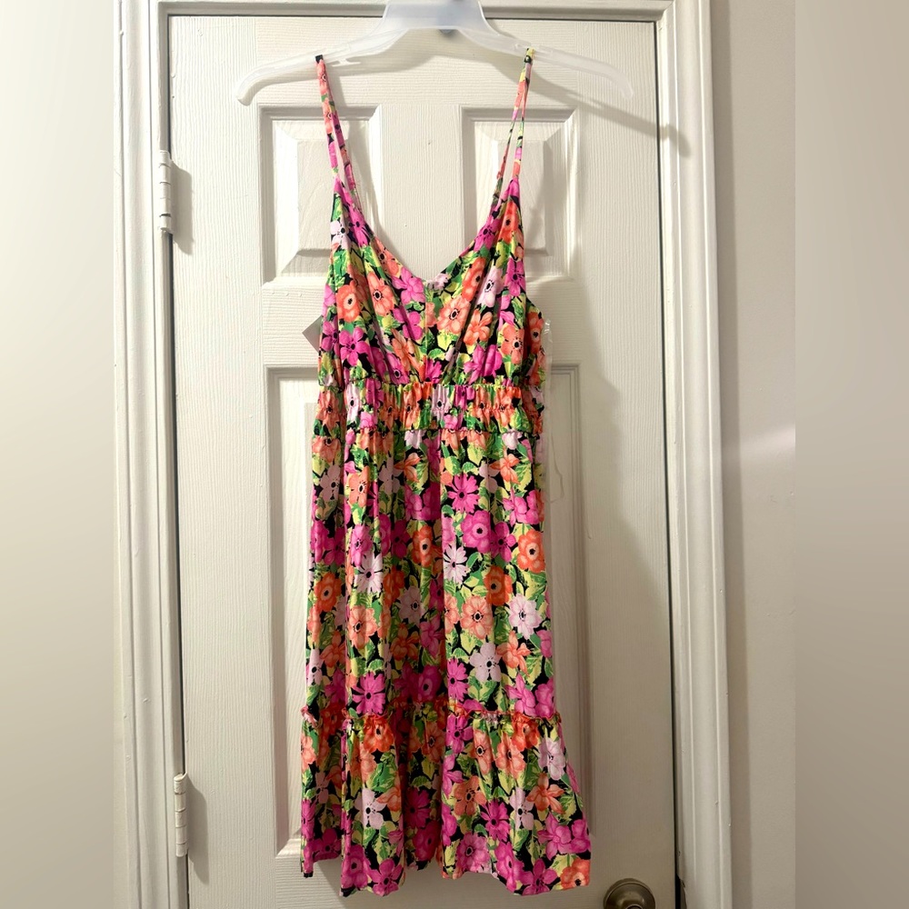 NWT- Plus Floral Smocked Waist Tiered Babydoll Dress